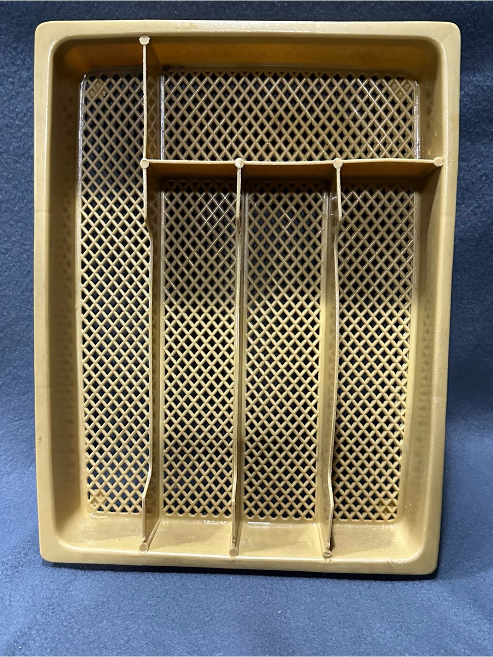 Vintage Beige Plastic Drawer Organizer Tray - Home Storage & Organization